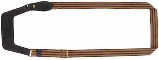 Pistol Holster Yoke,
to carry a single shot pistol holster over the shoulder, 
woven simulated cotton and brown leather
